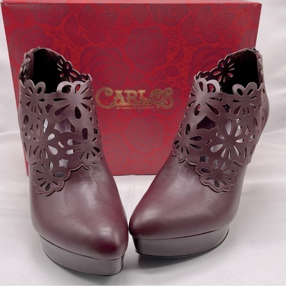 CARLOS By Carlos Santana Wine Linz High Heeled Bootie Size 9 - Picture 2 of 10
